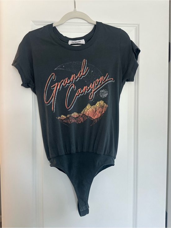 Daydreamer Tops - XS Free People FP x Daydreamer Black Grand Canyon Graphic Bodysuit with Sunset